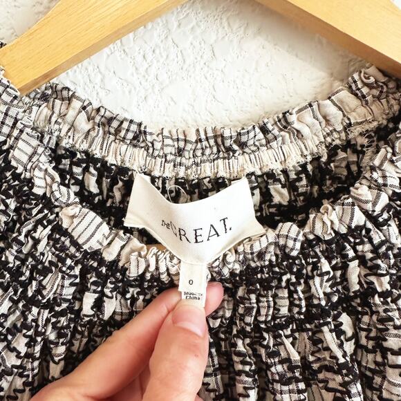 The GREAT Womens Fair Top Size 0/XS Smocked Peasant Linen Blend Cottage Boho - Picture 4 of 9